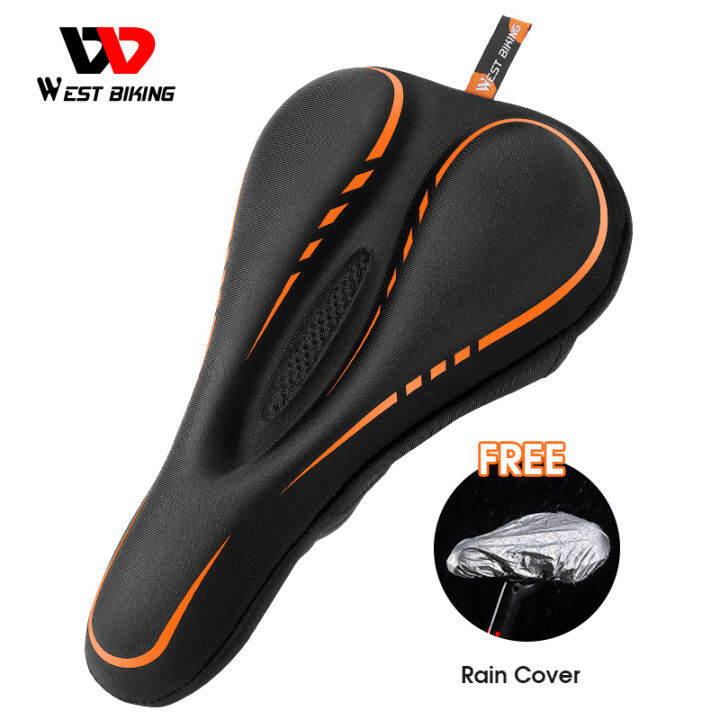 【Free Rain Cover】WEST BIKING Bike Saddle Cover Silicone Comfortable