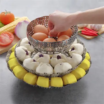 Multifunctional Stainless Steel Folding Food Steamer Basket Steam Dish Mesh  Vegetable Cooker Kitchen Tool for Dumpling Eggs - AliExpress