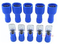 100pcs blue FDFD2-250x50 MDD2-250x50 16-14AWG Insulated flat Spade Wire Cable Connector Terminal male female terminal terminator