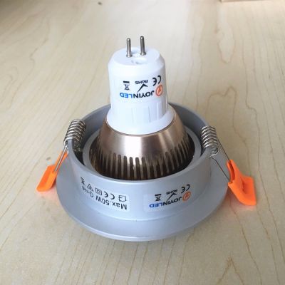 2PCS 5W Spot Light Frame Cut-Out 65mm Adjustable Round Recessed LED Ceiling GU10 MR16 Lamp Holder 360 Degree Rotation
