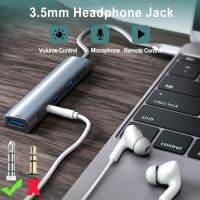 Usb tipe-c Hub Pd 60w Usbc Otg 3.5mm Audio Usb 3.1 Usb A perempuan 5 In 1 aksesoris multifungsi untuk Ns P M6i1