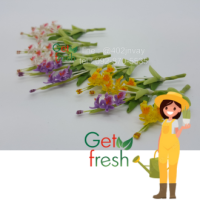 Get Fresh ดอกไม้ดินปั้น 10 ต้น ,ดอกไม้จิ๋ว ,ดอกกล้วยไม้โอซีเดี่ยม,  Miniature Clay Flower , Fake Flower ,  ขนาดวัดด้วยมือประมาณ 2.5 x 6 cm  เกรดสวยงานละเอียด