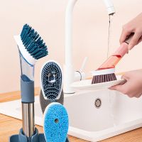 Cleaning Tools Silicone Dish Brush for Kitchen Soap Dispenser Dishwashing Household Useful Things Home Other Accessories Gadgets