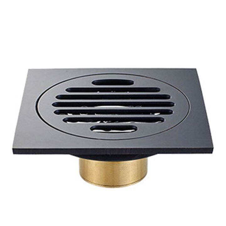 black-brass-10-x-10-cm-shower-floor-drain-washroom-bathroom-invisible-drain-cover-square-waste-floor-drain-by-hs2023