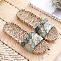 Summer Flax Slippers Women Men Casual Linen Slides Multi style Non slip EVA Home Slippers Indoor Shoes Female Mujer Sandals