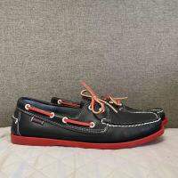 รองเท้า Sebago Docksides แท้สำหรับผู้ชาย,รองเท้าหนังระดับพรีเมียมแบบผูกเชือกรองเท้าเรือ AB037