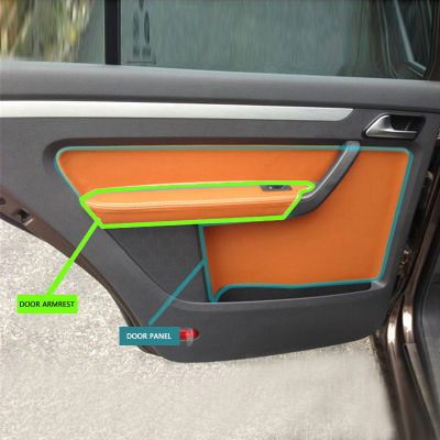 4Pcs ไมโครไฟเบอร์หนังภายในแผงประตูประตู Armrest สำหรับ VW Touran 2006 2007 2008 2009 2010 2011 2012 - 2015