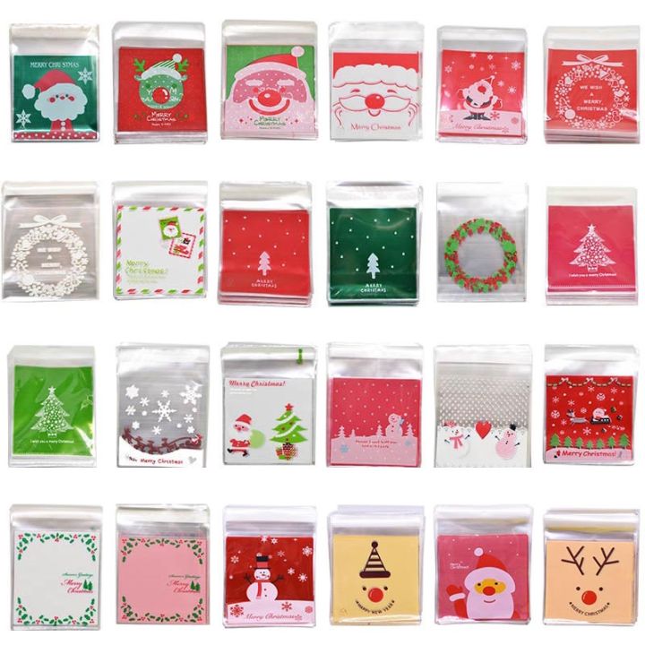 50pcs-10x10cm-santa-claus-tree-self-adhesive-christmas-gift-bags-cartoon-plastic-candy-bag-christmas-cookie-packaging-xmas-decor