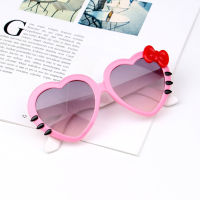 MarachawGlitztxunk New Children Sunglasses Kids Sun Glasses LOVE Heart Boys Girls Bow-Knot Glasses Babya Cute kitten Cute EyewearUV400