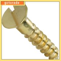 GOTORADE ฮาร์ดแวร์ รัด แตะ เจาะตนเอง ทองเหลือง หัวแบน Slotted สกรูไม้