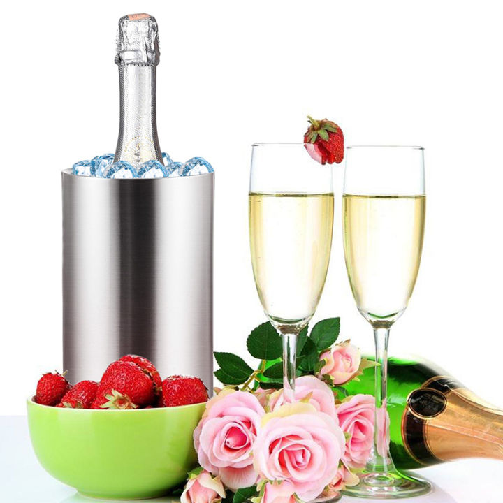 upors-stainless-steel-wine-cooler-bucket-double-wall-wine-bottle-cooler-holder-champagne-cooler-beer-chiller-ice-bucket-bar-tool