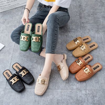 Baotou half slippers han edition ins tide female summer flat outside a pedal lazy fashion antiskid shoes cool