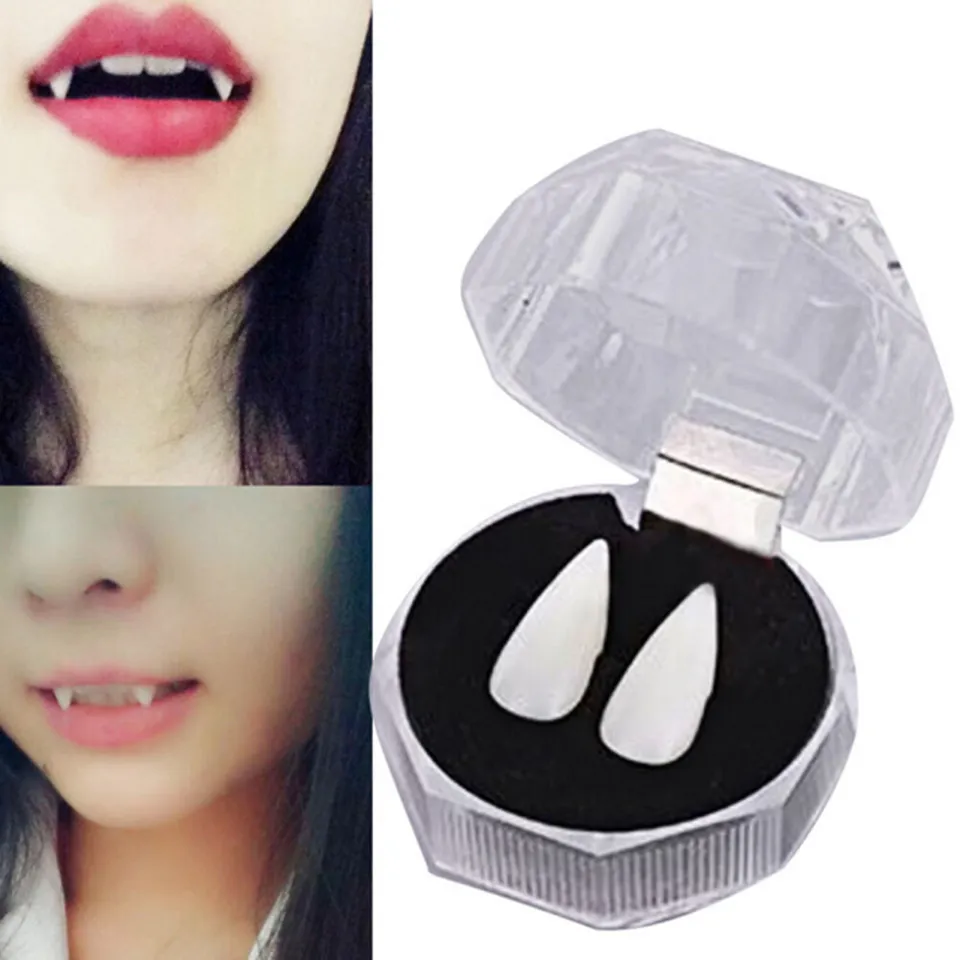 Cherise 2Pcs False Fangs Exquisite No Smell Resin Fangs Cosplay