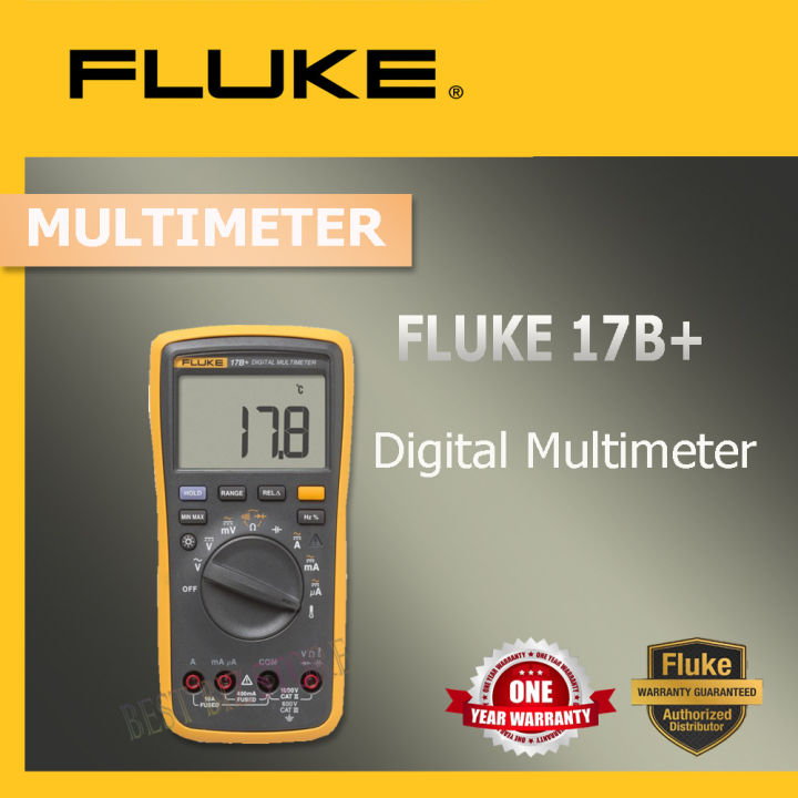 FLUKE 17B+ 600V CATIII Digital Multimeter with Temperature  Frequency  (Original) Lazada