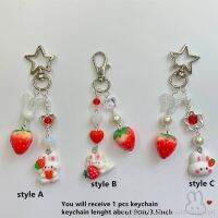 2023 Trend Strawberry bunny cottage core keychain - Handmade