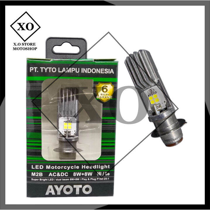 Original Lampu Motor Depan LED AYOTO M2B H6 AC DC Motor Matic Bebek ...