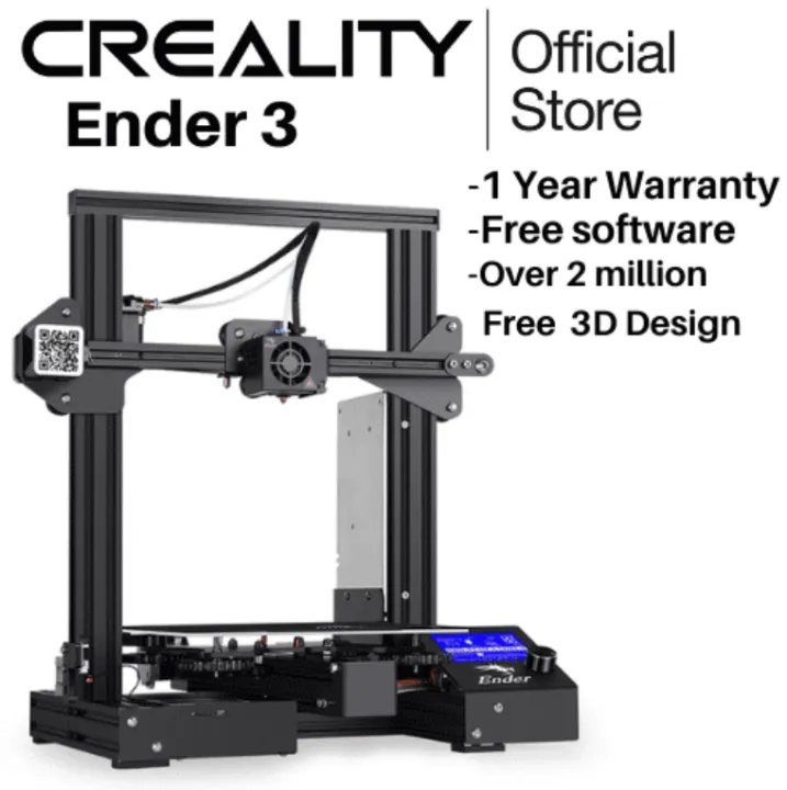 Official Creality Ender 3 | SG Ready Stock | Most Affordable 3D Printer | Sold 1,200,000 Units Globally | Fully Open Source with Resume Printing Function DIY 3D Printers Printing Size 220x220x250mm
