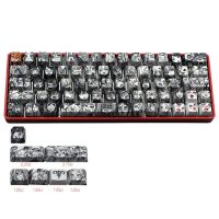 Pbt 71 Keycap สีย้อมคีย์ Ahegao แป้นพิมพ์อนิเมะญี่ปุ่นแบบระเหิดสำหรับสวิตช์ Kailh Gateron แป้นพิมพ์ Gk64 Gk61