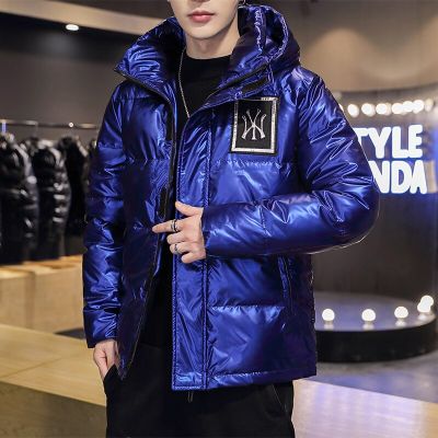 ZZOOI New Mens  Down Duck Coat Thicken Fashion Hood Zipper Pocket Windproof Keep You Warm Mens Winter Coat Shiny Color Cheap On Sale