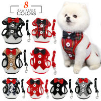 Elegant Bow Dog Collars Necktie Traction Rope Christmas Harness for Small Medium Dogs Cat Chest Strap Dog Accessories2023