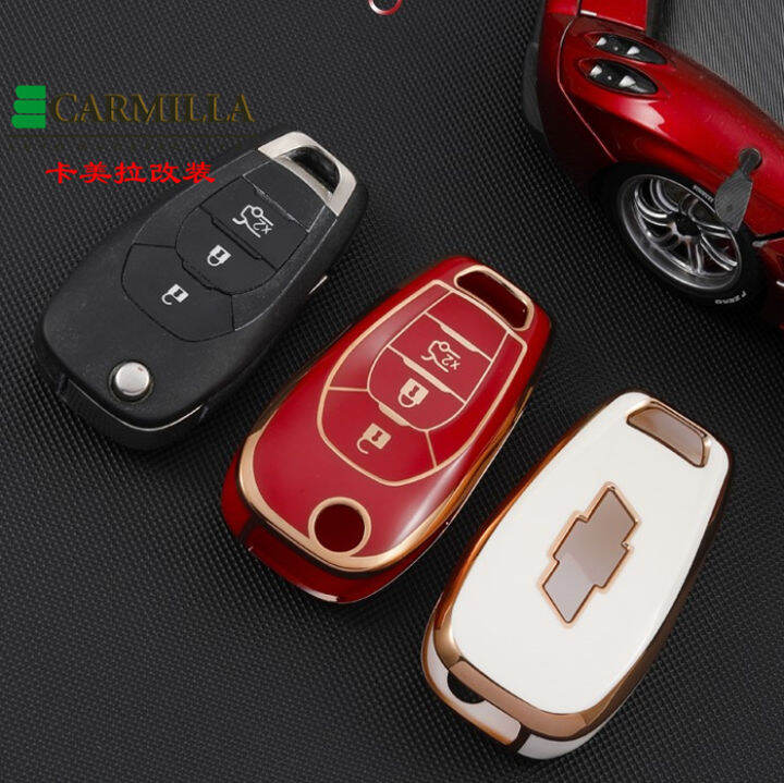 สำหรับ-chevrolet-chevy-cruze-2016-2017-malibu-aveo-captiva-flip-remote-protect-ชุดหนังรถ-key-case-shell