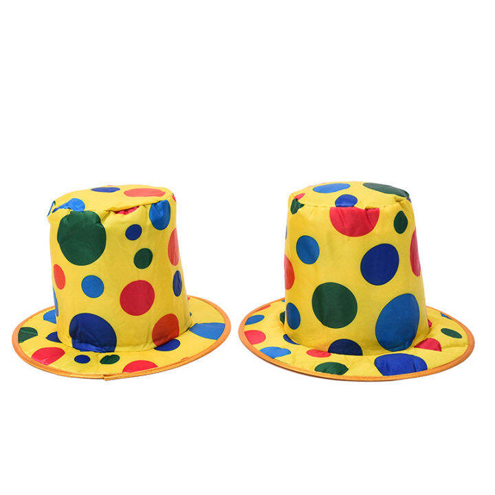 polka-dots-clown-hat-tie-bow-clown-nose-circus-accessories-for-party-holiday-festival-props-costume-cosplay-halloween