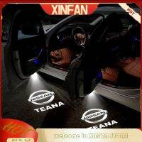 XINFAN ไฟ LED ติดประตูรถโคมโปรเจคเตอร์ฉายโลโก้อุปกรณ์เสริมสำหรับ Nissan Teana J31 J32 J33 L31อัลติมา L32 L33รถ Murano Z50 Z51รถลาดตระเวน Y62