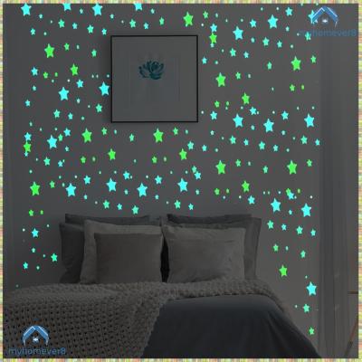 สติกเกอร์ดาวติดกำแพง3มิติเรืองแสงในรูปลอกสีทึบการตกแต่งห้องเด็ก