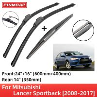 For Mitsubishi Lancer Sportback 2008-2017 Front Rear Wiper Blades Brushes Cutter Accessories J Hook 2009 2014 2015 2016 2017