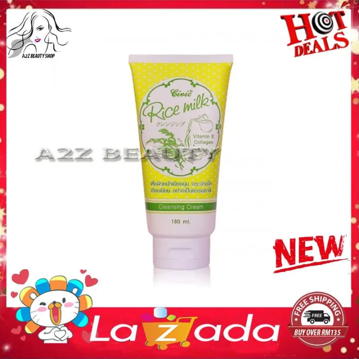 Civic Rice Milk Facial Cleansing cream 180 gm ORIGINAL! Lazada