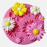 3D ดอกไม้ซิลิโคนแม่พิมพ์ Fondant Craft เค้กขนมช็อกโกแลต Sugarcraft Ice Pastry Baking Tool Mould-WIOJ SHOP