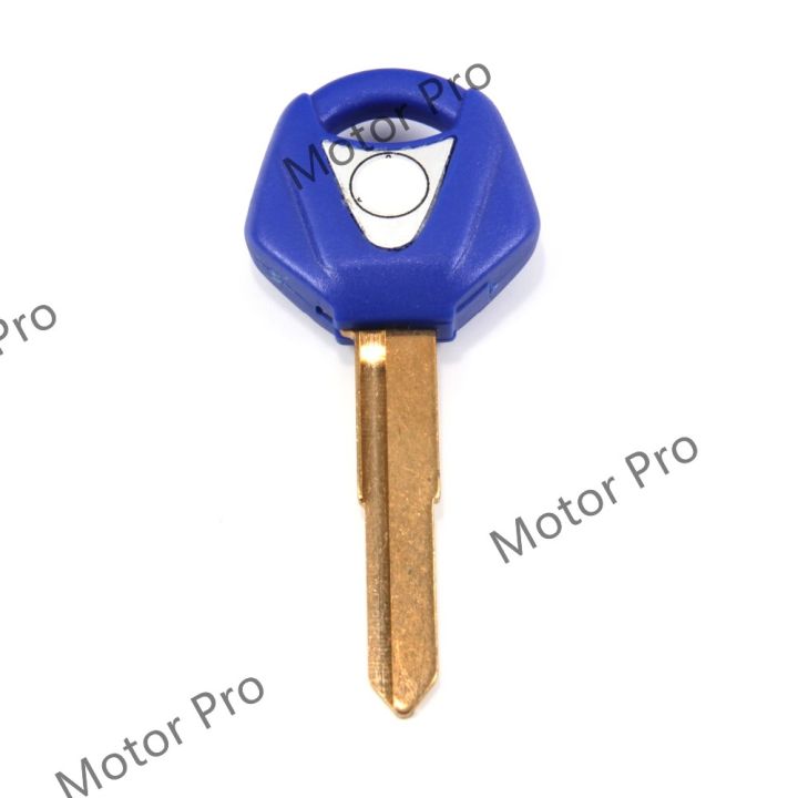 กุญแจใบมีดแบบยังไม่ได้เจียระไนสำหรับ-yamaha-xjr-400-1300-xj6-fz8-xjr400-xjr1300-xj600-fz800อุปกรณ์ตกแต่งรถจักรยานยนต์พร้อมโลโก้สีฟ้าสีส้ม