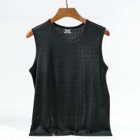 hot【DT】 New Mens Mesh Silk Quick-drying tops Muscle Sleeveless Narrow Sport