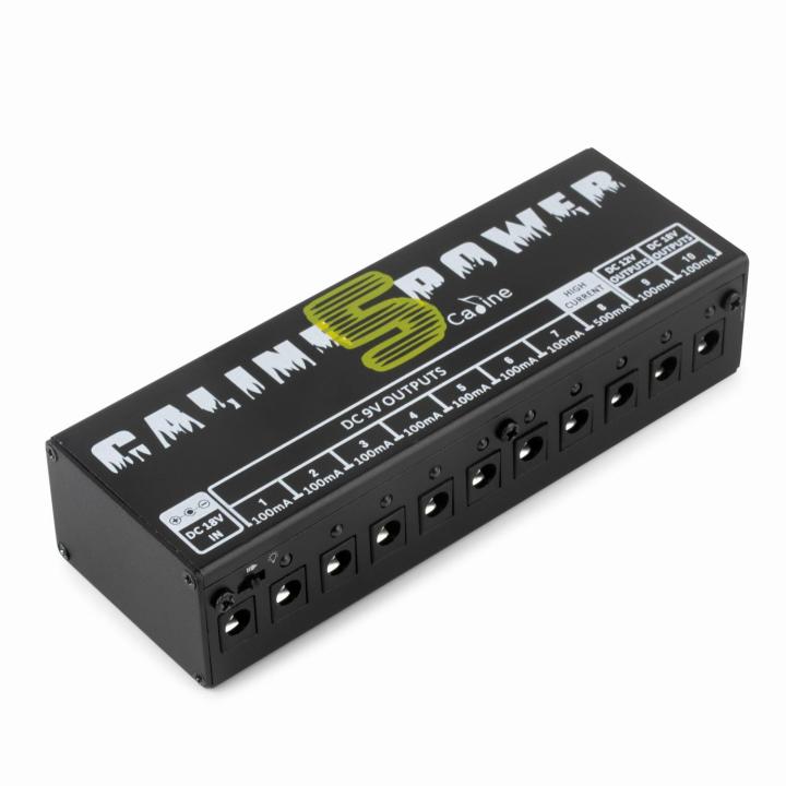 caline-ตัวจ่ายไฟเอฟเฟค-10-ช่อง-รุ่น-cp-05-power-supply-for-guitar-effects-10-outputs-แถมฟรีสายไฟพ่วงเอคเฟค-10-เส้น-amp-อแดปเตอร์