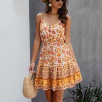 ZZOOI Lossky Summer Women Dress Buttons Cotton Mini Sundress Fashion Sexy Short Backless Slip Elastic Waist 2020 Sleeveless Dresses