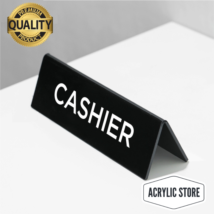 Papan Meja Cashier Table Sign Tulisan Acrylic Tent Card Akrilik Tag ...