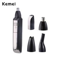 Kemei เครื่องเล็มขนจมูกหูกันน้ำ3 In 1สำหรับผู้ชาย,ที่กันคิ้วแบบชาร์จไฟได้เครื่องเล็มเครากำจัดขนจมูกเครื่องทำความสะอาดหูไฟฟ้า