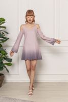 APIN - Bell sleeve mini dress เดรสสายเดี่ยวเปิดไล่ แขนยาว