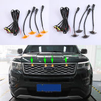 สำหรับ Ford Explorer 2016 2017 2018 2019รถด้านหน้า Grille Amber LED Light Raptor สไตล์ชุดโคมไฟ4ชิ้นเซ็ต