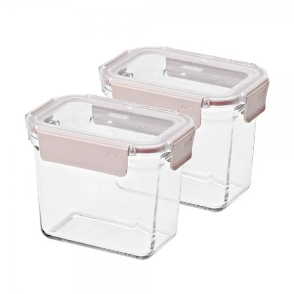 WELLSLOCK WR1230A2 Clear One Lock 2 Pack Food Container