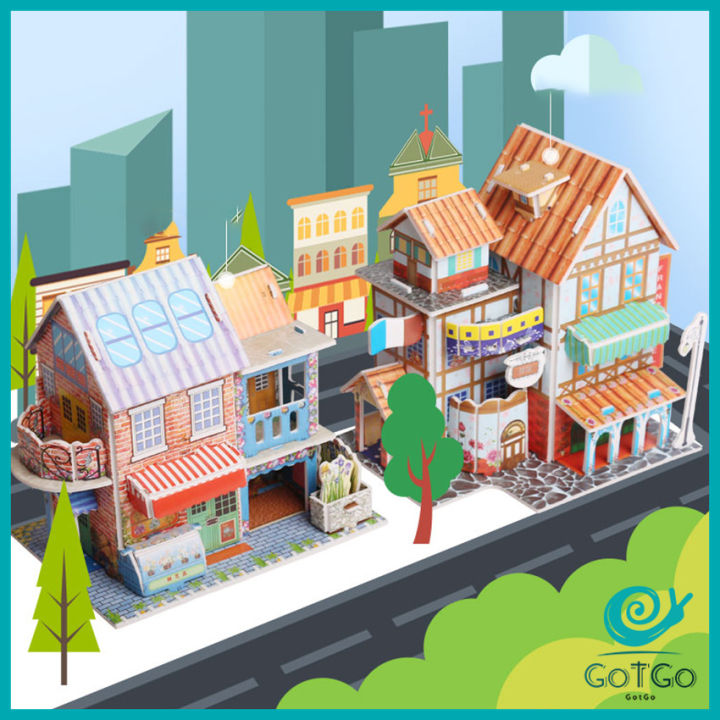 gotgo-โมเดลบ้าน-โมเดลร้านค้า-งานประกอบ-3-จิ๊กซอว์กระดาษ-เกมสมอง-ของเล่นเด็ก-3d-puzzle-สปอตสินค้า