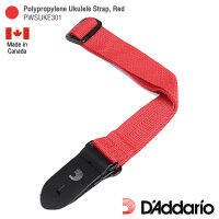 DAddario® PWSUKE301 Polypropylene Ukulele Strap สายสะพายอูคูเลเล่ สีแดง กว้าง 1.5 นิ้ว ความยาว 37 นิ้ว สามารถใช้เป็นสายกีตาร์สำหรับเด็กได้ ** Made in Canada **