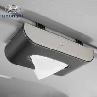 [Hyundai] High Quality Leather Car Tissue Box for Hyundai Loniq Hybrid Elantra Tucson Reina Santa Fe Kona Accent Ix35