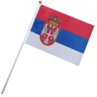 Hand Held Flags With Poles Serbia Countries Small Waving National Team Banners Pipe Fittings Accessories