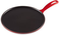 Le Creuset of America Le Creuset กระทะเหล็กหล่อเคลือบด้วย Rateau และไม้พาย, 10.75", Cerise