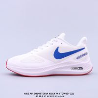 100% original NK Zoom Structure 7x Running shoes knitting breathable man Sports shoes White/blue