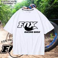 Mens and womens cycling downhill T-shirt Fox Racing front fork team version cross-country mountain bike pure cotton short-sleeved clothes