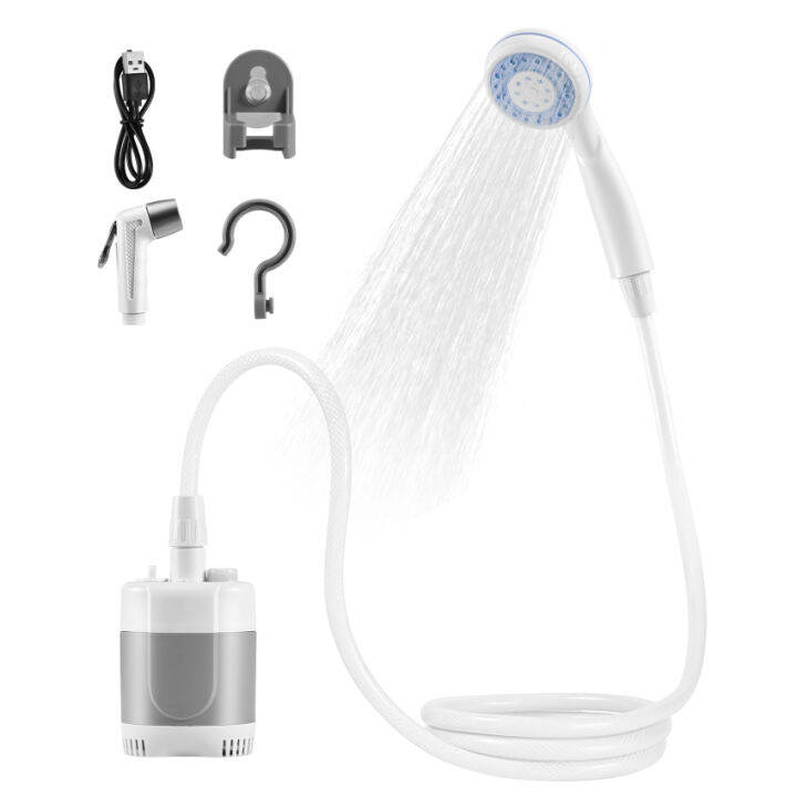 Portable Outdoor Shower,Builtin 2200mAh, 120 minutes work,high water