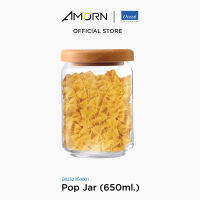 AMORN - (Ocean) B02523G0001 Pop jar wooden lid -ขวดโหลป๊อปจา ขวดโหลป๊อปจาวูเด้น  ขวดโอเชี่ยนกลาส   650 ml.