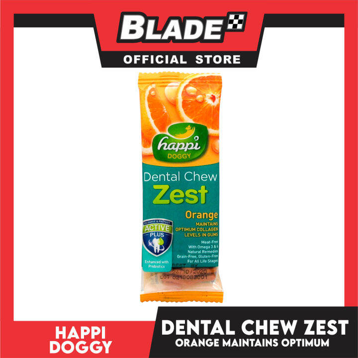 Happi Doggy Dental Chew Zest 1pc. 30g (Orange) Dog Treats Lazada PH